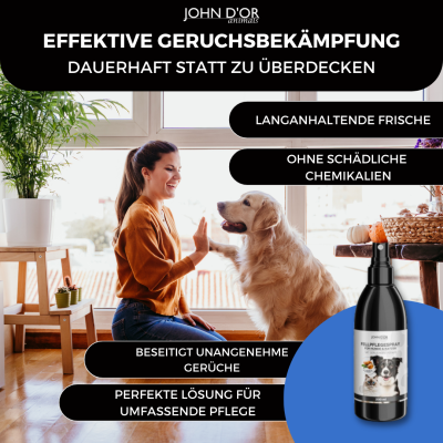 Thumbnail 6: John D‘or Leichte Kämmbarkeit, Entfilzung & biologische Geruchsneutralisierung für gesundes Fell mit Arganöl & Vitaminkomplex