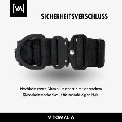 Thumbnail 5: Vitomalia Extreme EditionTaktisches Hundehalsband mit belastbarer Schnalle & Magnet Handgriff - Schwarz