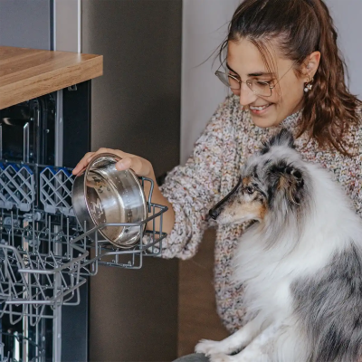 Thumbnail 4: Rudelkönig Edelstahlnapf 2x 900ml Napfset Hundenapf, Futternapf rutschfest