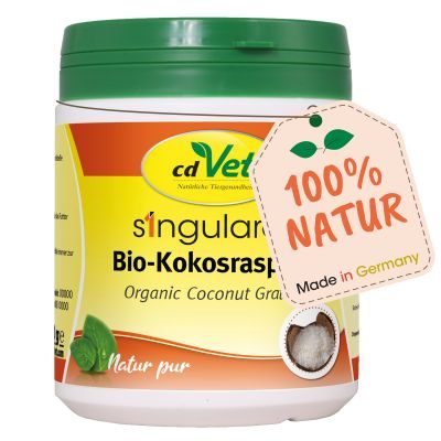 cdVet Singulares Bio-Kokosraspeln 250 g für Hunde & Katzen – 100 % Kokosfruchtfleisch