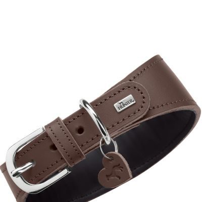 HUNTER Windhundhalsband Love S (42), braun/schwarz