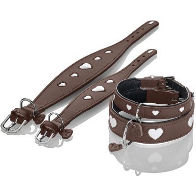 HUNTER Windhundhalsband Love S (42), braun/schwarz