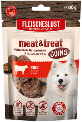 Thumbnail 2: Fleischeslust Fleischeslustmeat & treat Coins Rind 10 x 80 g