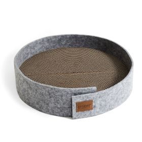 PIUPET Katzen Kratzbrett I 38cm Durchmesser I | Kratzmatte Katze | Kratzbrett mit Filzumrandung