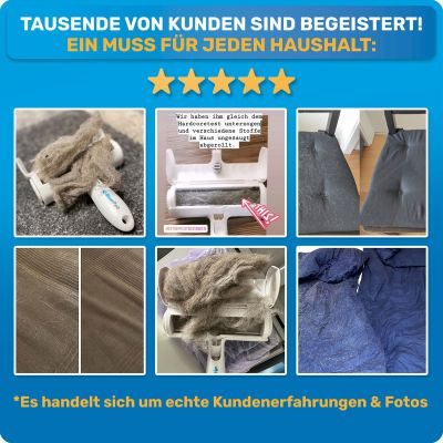 Thumbnail 2: BluePet Tierhaarentferner inkl Mini Fusselrolle I Wiederverwendbare Fusselbürste, Tierhaare, Katzenhaare, Hundehaare auf Polster entfernen I Wiederverwendbar