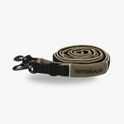 Vitomalia Reflektierende 3-fach verstellbare Hundeleine Khaki - 2,2m/1cm