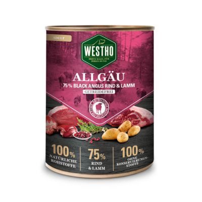 Thumbnail 3: WESTHO petfood Allgäu mit 75 % Black Angus Rind & Lamm 800g