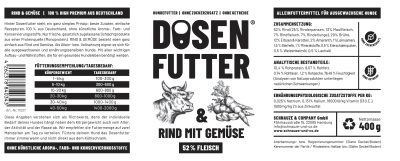 Thumbnail 2: Schnauze & Co. 6x Dosenfutter® RIND & GEMÜSE 400 g