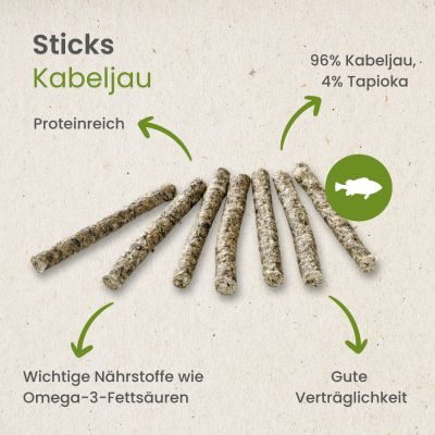 Thumbnail 4: kauartikel.com Kabeljau-Sticks - Hunde-Kauartikel - Hunde-Snack - Kausnack - Fisch-Leckerli