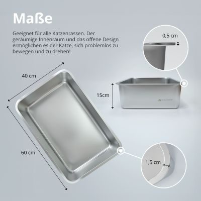 Thumbnail 3: SCHLITZOHR Edelstahl Katzentoilette Lotte - XXL Katzenklo