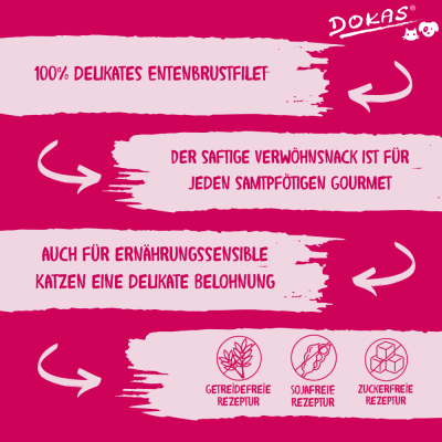 Thumbnail 3: Dokas Entenbrust Filet gesunder Katzensnack 9x 22g Multipack