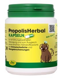 cdVet PropolisHerbal 100 Kapseln – für Vitalität und Wohlbefinden beim Hunden, Katzen und Pferden