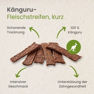 Thumbnail 4: kauartikel.com Känguru-Fleischstreifen, kurz - Hunde-Kauartikel - Hunde-Snack - Hypoallergen-Kausnack - Leckerli