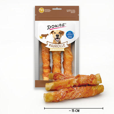 Thumbnail 2: Dokas Kaurolle mit Hühnerbrust Medium Kauartikel für Hunde 6x 150g Multipack