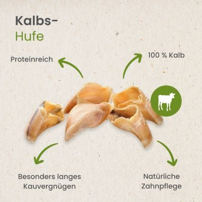 Thumbnail 4: kauartikel.com Kalbs-Hufe - Hunde-Kauartikel - Hunde-Snack - Kausnack - Kälber-Leckerli (Rind)
