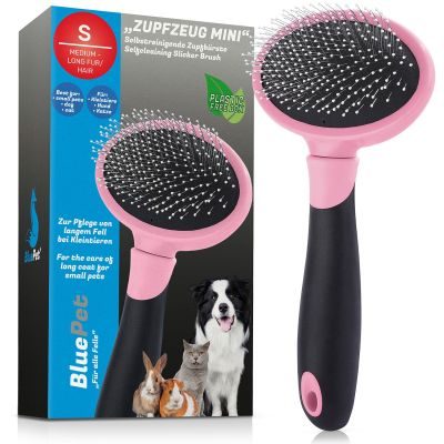 Thumbnail 3: BluePet Kleine sanfte Zupfbürste, Hundebürste & Katzenbürste mit weichen Pins, zur täglichen Anwendung für empfindliche Tiere im Fellwechsel / Welpen geeignet