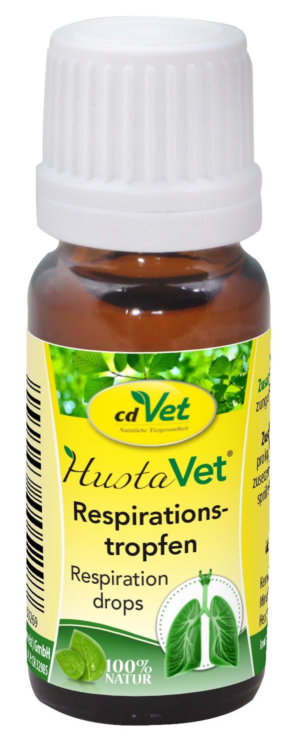 cdVet HustaVet Respirationstropfen 10 ml - Natürliche Tropfen mit ätherischen Ölen