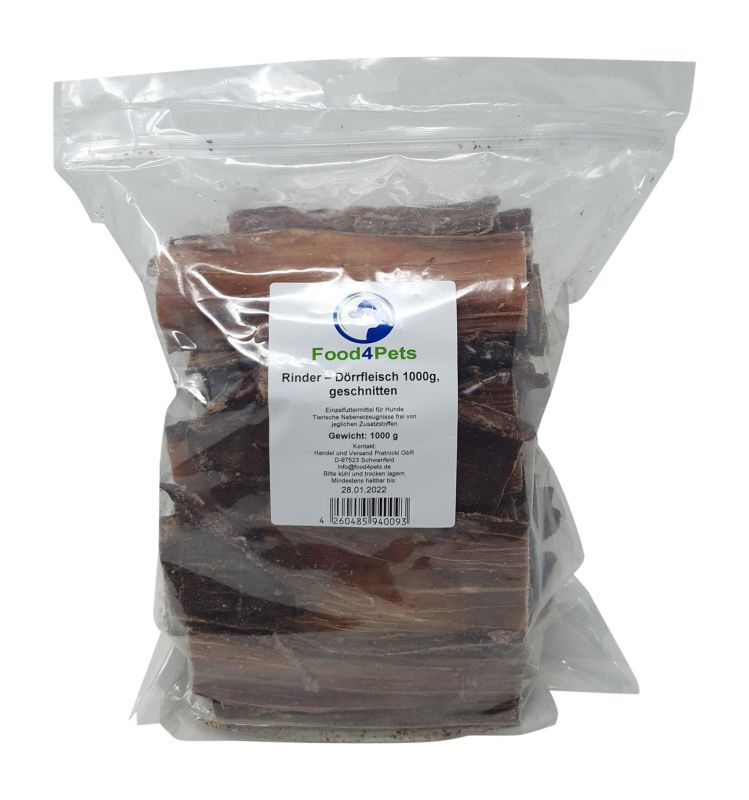 Food4Pets Rinder Dörrfleisch 1kg