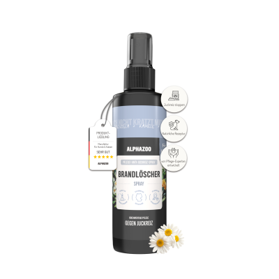 ALPHAZOO Brandlöscher Anti Juckreiz Spray für Hunde