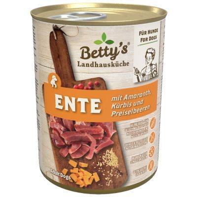 Thumbnail 1: Betty's Landhausküche Nassfutter für Hunde Ente und Amaranth 12x 400g