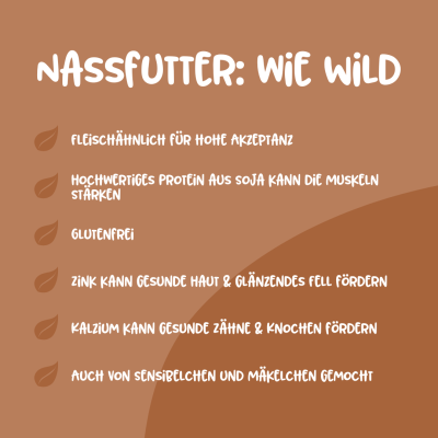 Thumbnail 3: Vutter! Vutter! Hundefutter vegan | 12 x 400g | Nassfutter: Wie Wild | Glutenfrei | Alleinfuttermittel | bedarfsdeckend | veganes Hundefutter