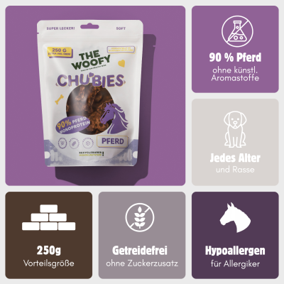 Thumbnail 2: THE WOOFY Leckerli für Hunde 90% Pferd Monoprotein