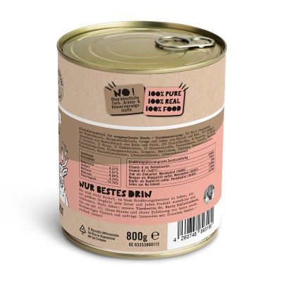 Thumbnail 6: Dogs'n Tiger Adult Hundefutter, Sonntagsjäger, Hunde Nassfutter, Wild, Geflügel, Birne, Hirse & Karotte, 12x 800g