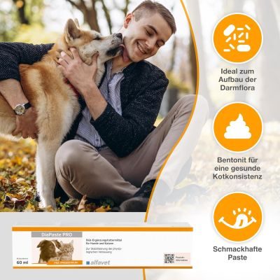 Thumbnail 2: alfavet DiaPaste PRO Prä- & Probiotika zur Stabilisierung der Verdauung – Leckere Paste mit Bentonit zur Unterstützung der Darmflora für Hunde und Katzen 60 ml Injektor