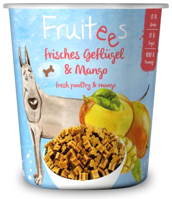 bosch Tiernahrung Fruitees Mango – weiche Hundesnacks – getreidefrei – 200g