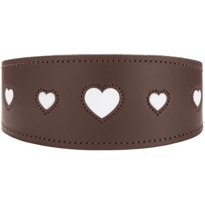 HUNTER Windhundhalsband Love S (42), braun/schwarz