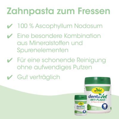 Thumbnail 5: dentaVet Anti-Plaque 50 g – Natürliche Zahnpflege für Hunde & Katzen mit Ascophyllum nodosum