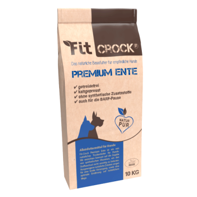 Thumbnail 1: Fit-CROCK® Premium Ente 10 kg – Kaltgepresstes Trockenfutter für sensible Hunde ohne synthetische Zusätze