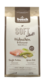 bosch Tiernahrung HPC SOFT Hühnchen & Banane – getreidefrei Hundefutter –1kg