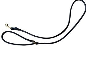 ammi® for Dogs Hirschlederleine mit Handschlaufe Gr. 145 cm / 6 mm / Schwarz