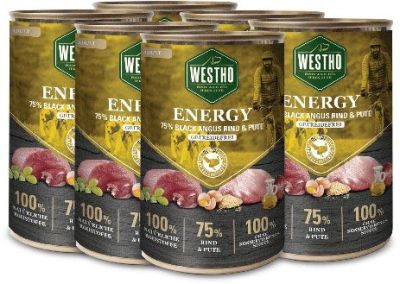 Thumbnail 2: WESTHO petfood Energy mit 75 % Black Angus Rind & Pute 6x400g