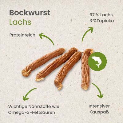 Thumbnail 5: kauartikel.com Bockwurst-Lachs - Hunde-Kauartikel - Hunde-Snack - Kausnack - Fisch-Leckerli