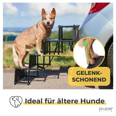 Thumbnail 7: PIUPET Klappbare Hundetreppe I Mobile Auto-Einstiegshilfe für große und kleine Hunde I Wasserabweisende PVC Hundeleiter für Sicherheit und Komfort