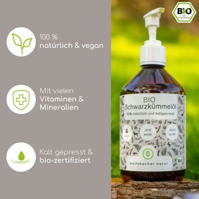 Thumbnail 3: Wolfsbacher Natur Bio Schwarzkümmelöl 500ml