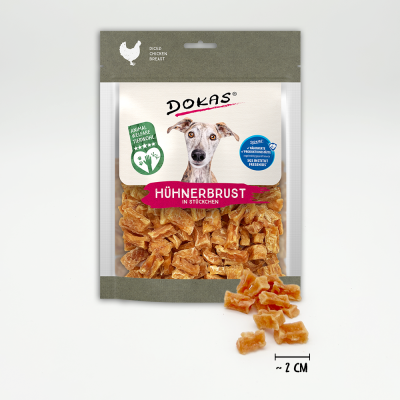 Thumbnail 5: Dokas Hühnerbrust in Stückchen Hundeleckerlis getreidefrei 7x 170g Multipack