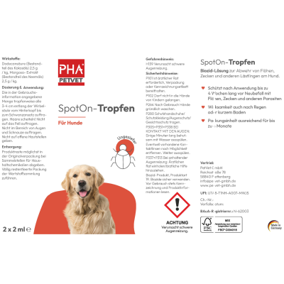 Thumbnail 8: PHA PetVet - PHA Spot-onTropfen für Hunde 2 x 2 ml - Parasitenschutz - zur äußerlichen Anwendung