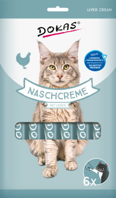 Thumbnail 5: Dokas Nasch-Creme mit Leber Katzenfutter-Topping 12x 90g Multipack
