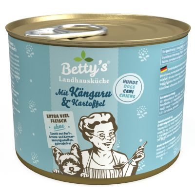 Thumbnail 1: Betty's Landhausküche Hundenassfutter mit Känguru & Kartoffel 12x 200g