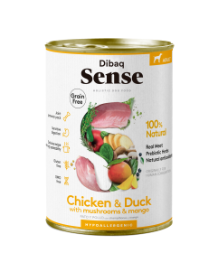 Dibaq Sense Nassfutter getreidefrei Huhn & Ente 380g