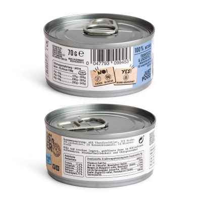 Thumbnail 4: Dogs'n Tiger Adult Premium Katzenfutter, Meer, Nassfutter, Getreidefrei, Thunfisch & Lachs, 12x 70g