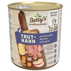 Betty's Landhausküche Nassfutter für Hunde Truthahn mit Kartoffel 6x 800g