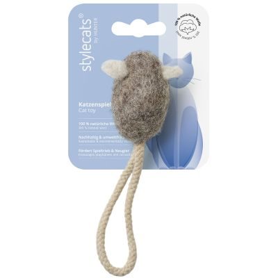 Thumbnail 2: stylecats® Katzenspielzeug Mousi Curlytail hellgrau 17 cm