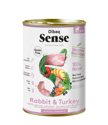 Dibaq Sense Nassfutter getreidefrei Kaninchen & Pute 380g