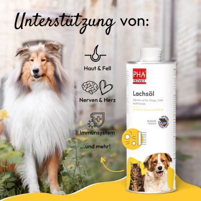 Thumbnail 2: PHA PetVet - PHA Lachsöl für Hunde, Katzen und Pferde - Nahrungsergänzung - Futterergänzung