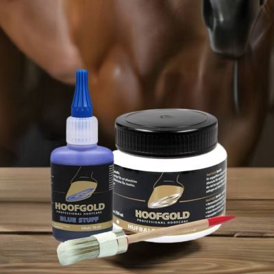 Thumbnail 1: Hoofgold Set Hufbalsam Spezial & BlueStuff – Strahlfäule Pferd – 250 ml Balsam & 50 ml BlueStuff