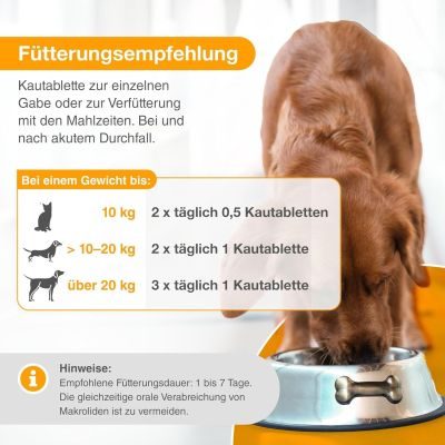 Thumbnail 3: alfavet Dia Tab zur Regulierung der Verdauung & Darmflora – Kautabletten mit Präbiotika für Hunde und Katzen 20 x 5,5 g